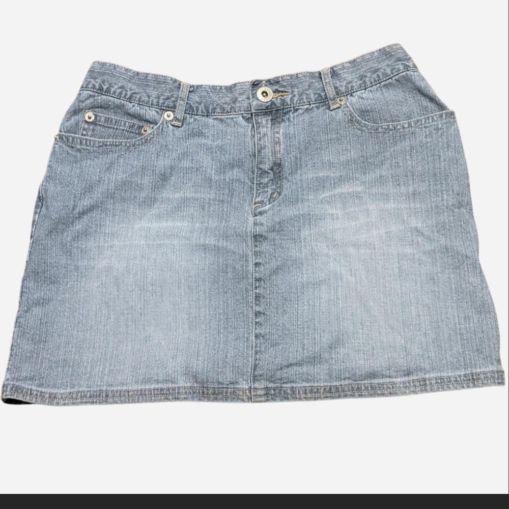 Vintage Express Light Blue Denim Mini Skirt